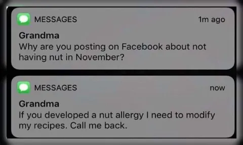 Grandma Misunderstands No Nut November