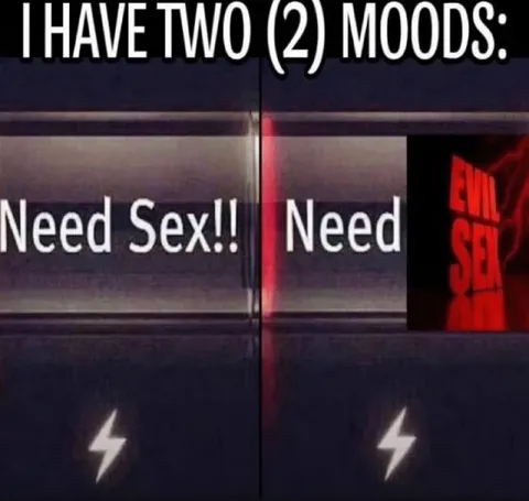 I Have Two Moods: Need Sex