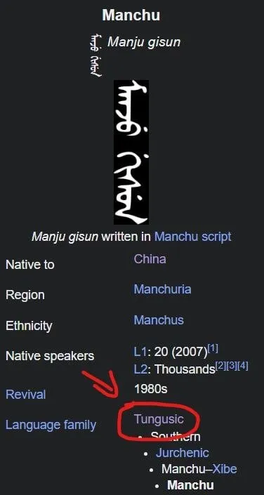 Manchu Language Family Reveal