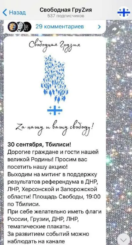 Свободная Грузия зовёт на митинг