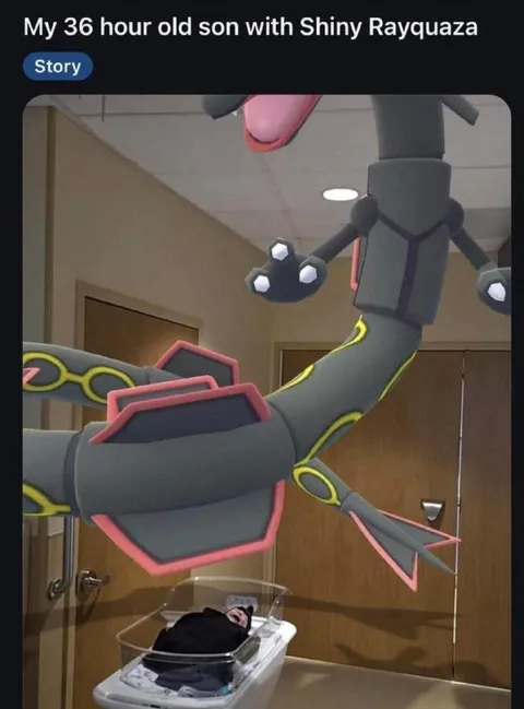 36-Hour-Old Son with Rayquaza