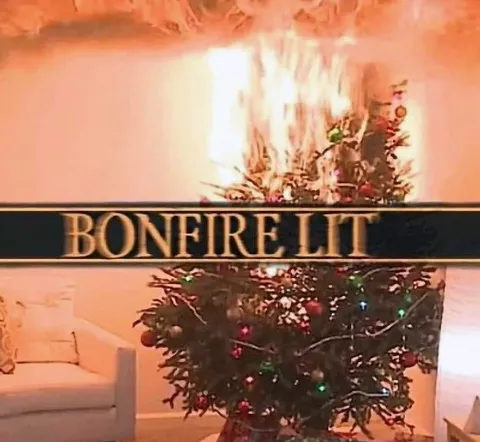 Bonfire Lit Christmas Tree