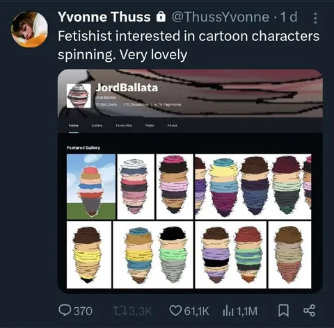 Cartoon Characters Spinning Fetish