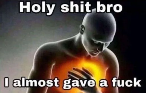 Holy Shit Bro I Almost Cared