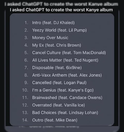 Worst Kanye Album Tracklist