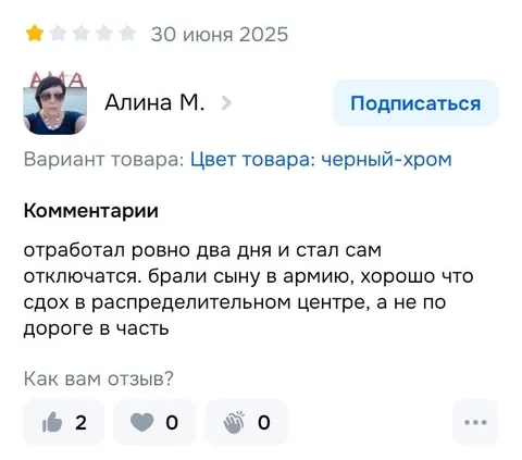 Отзыв после двух дней работы