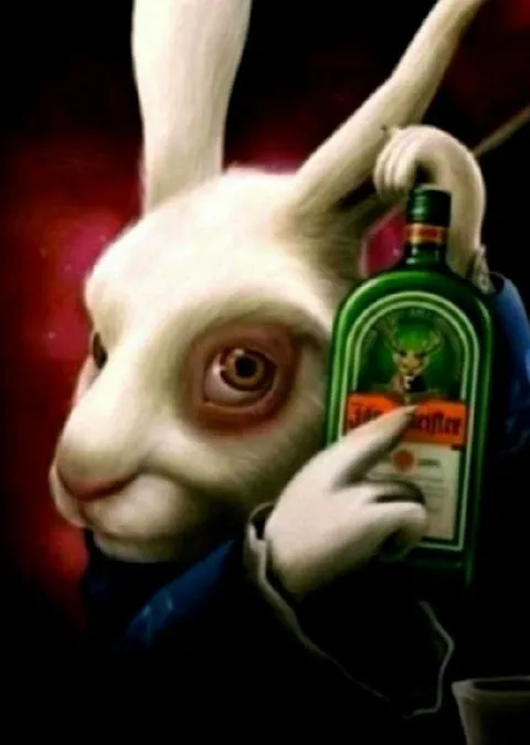 Hase mit Jägermeister