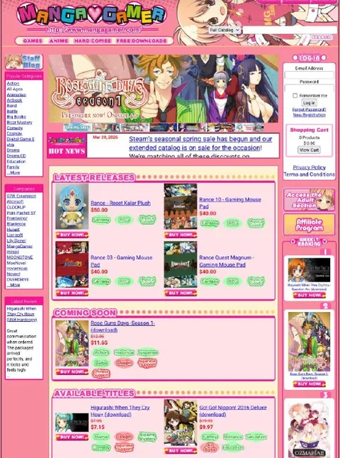 MangaGamer Website Design