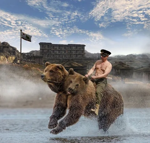 Путин скачет на медведях