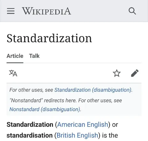 Standardization vs Standardisation