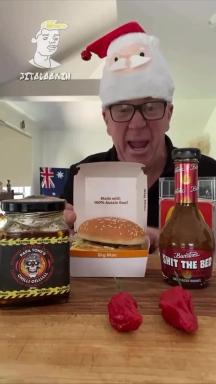 Santa Hat Extreme Burger Challenge