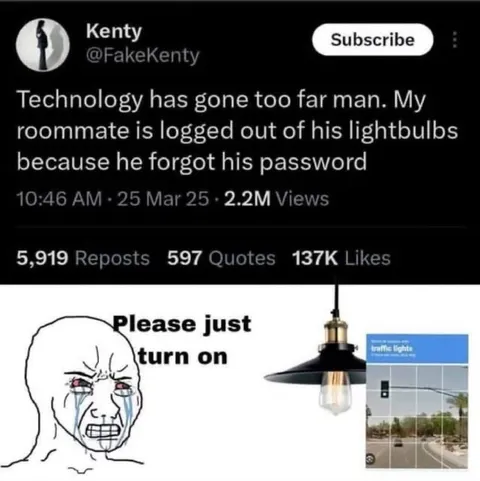Roommate Forgot the Lightbulb Password