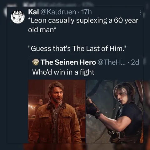 Leon Casually Suplexing Joel