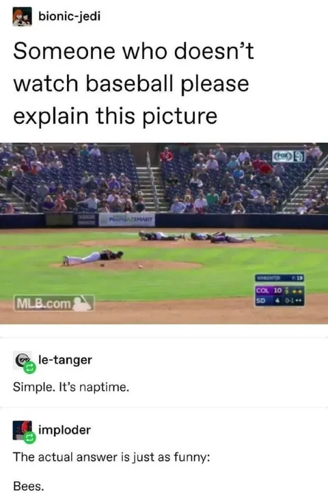 Baseball Players Taking a Nap