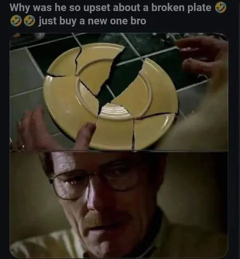 Walter White Broken Plate Reaction