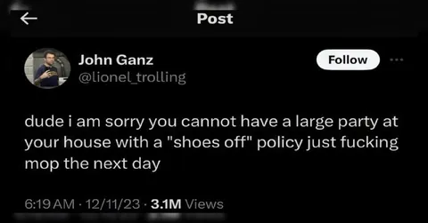 Shoes-Off Party Disaster