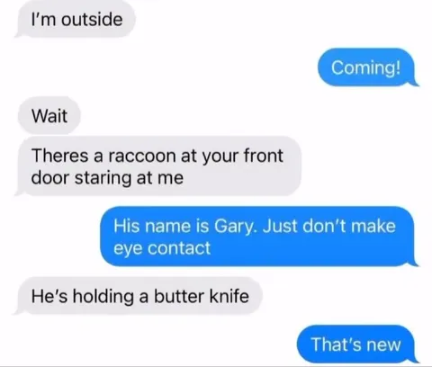 Raccoon Gary Has a Butter Knife