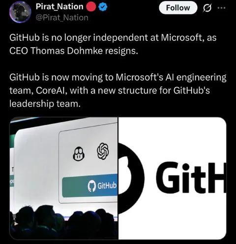 GitHub Moves Under Microsoft AI