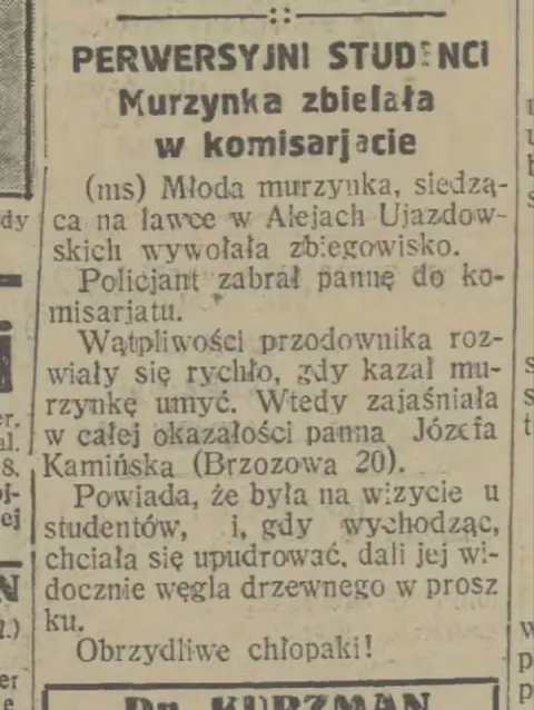 Murzynka zbielała w komisariacie