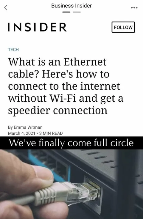 Business Insider Ethernet Cable Joke