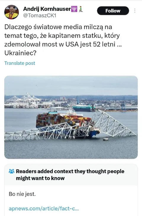 Kapitan statku z Ukrainy