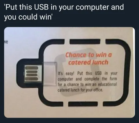 Suspicious USB Lunch Giveaway