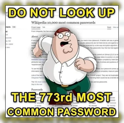 Do Not Look Up the 773rd Password