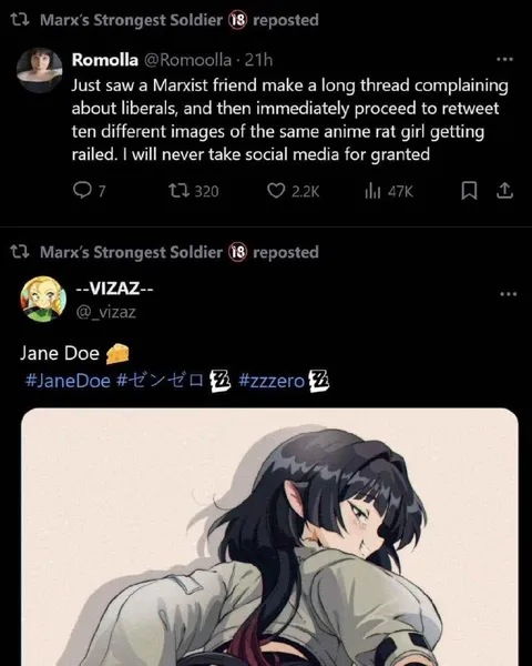 Marxist Retweets Anime Rat Girl