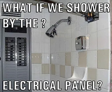 Shower by the Electrical Panel