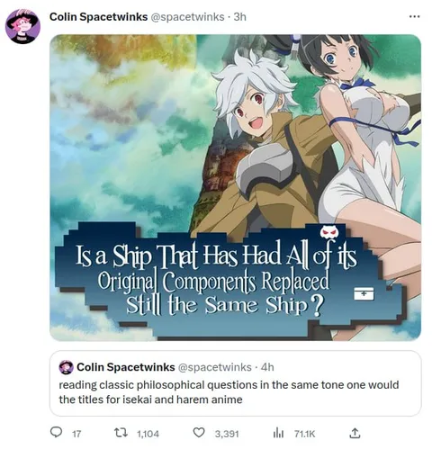 Ship of Theseus Anime Question