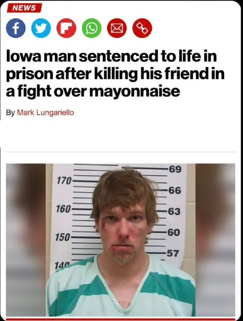 Iowa Man Sentenced Over Mayonnaise Fight