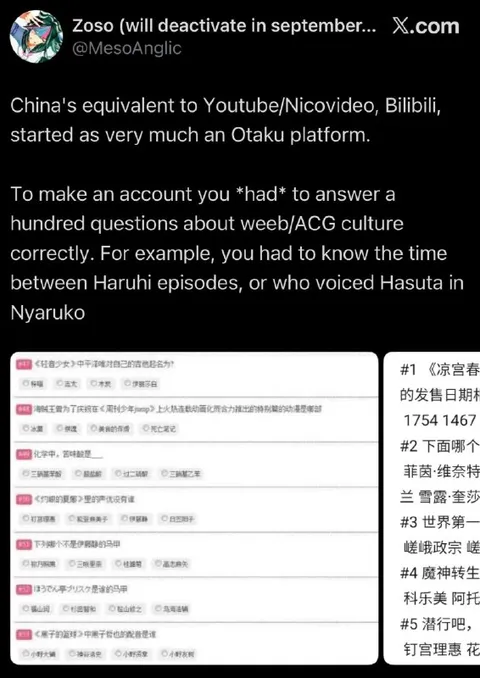 Bilibili Otaku Entrance Exam