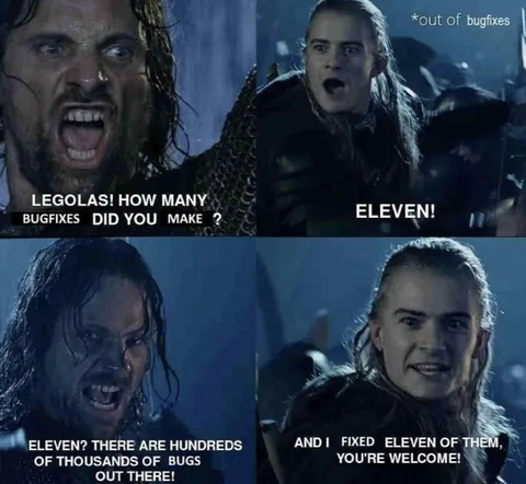 Legolas Fixed Eleven Bugs
