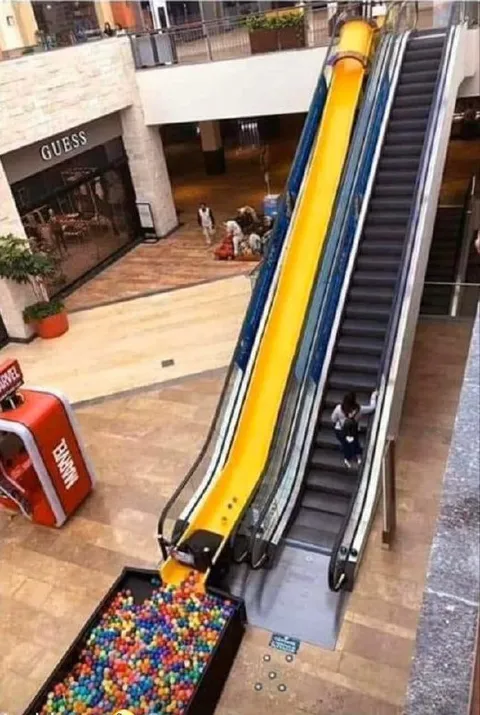 Escalator Into a Ball Pit