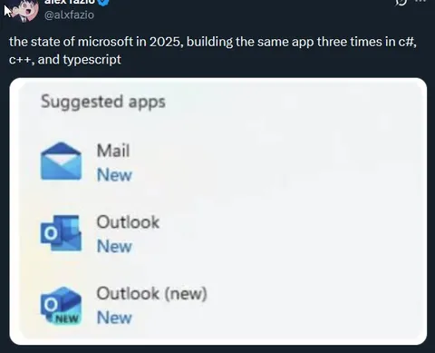 Microsoft Builds Outlook Three Times