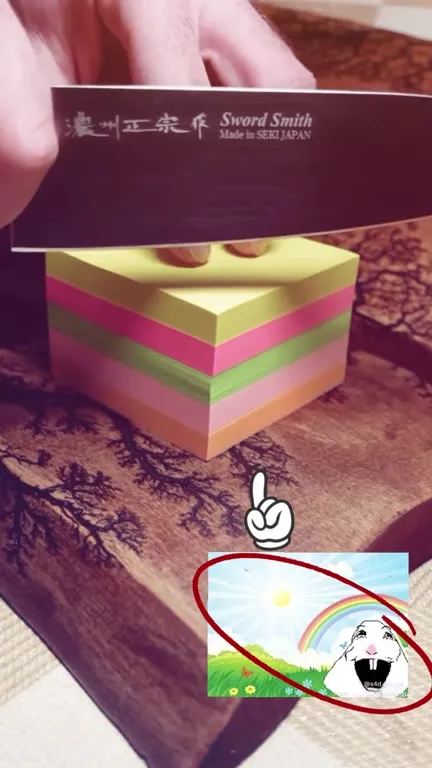 Rainbow Paper Stack Gets Sliced