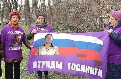Отряды Гослинга на митинге