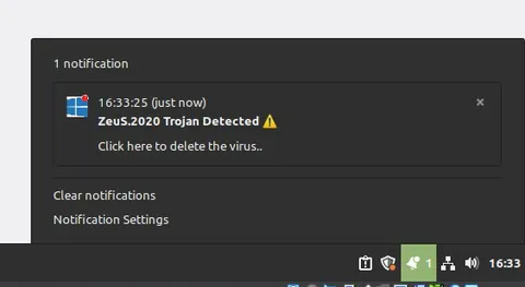 Sketchy Trojan Notification