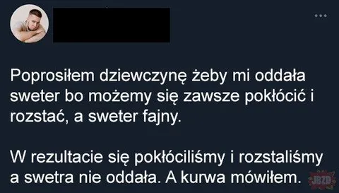 Sweter ważniejszy niż związek