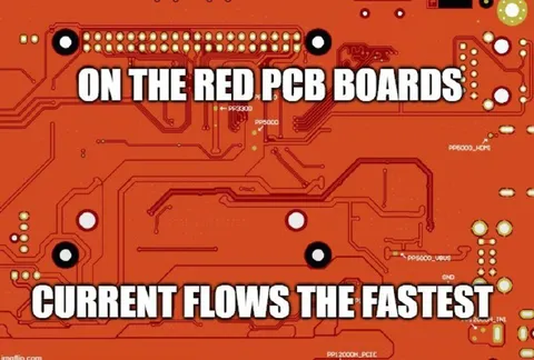 Red PCB Current Flows Fastest