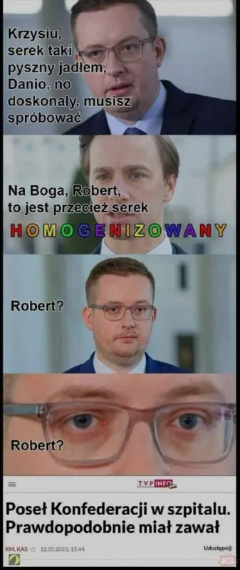 Serek homogenizowany i zawał Roberta