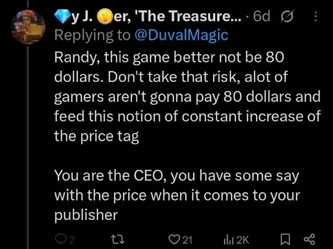 Game Price Should Not Be Eighty Dollars