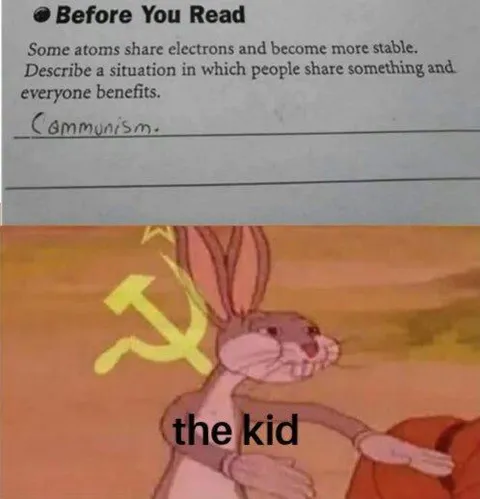 Kid Writes Communism in Science Class