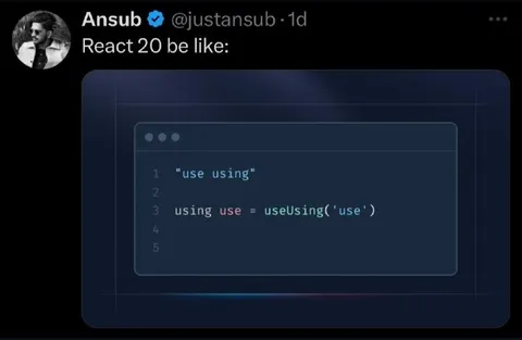 React 20 Using Joke