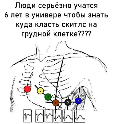Скитлс на грудной клетке
