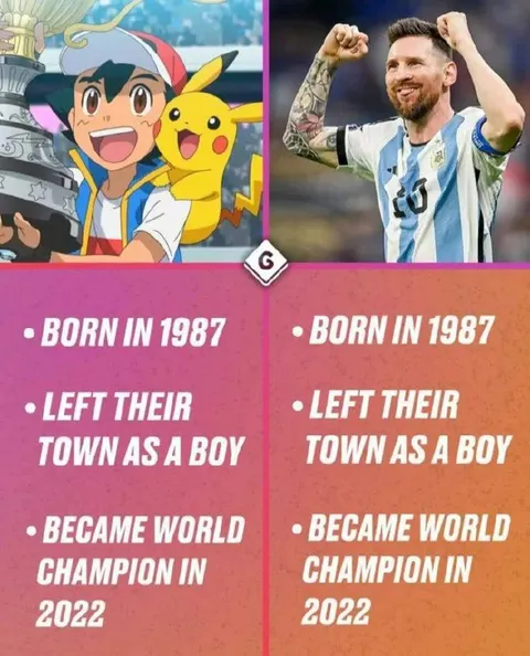 Ash and Messi Born in 1987