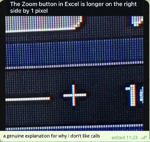 Excel Zoom Button One Pixel Off