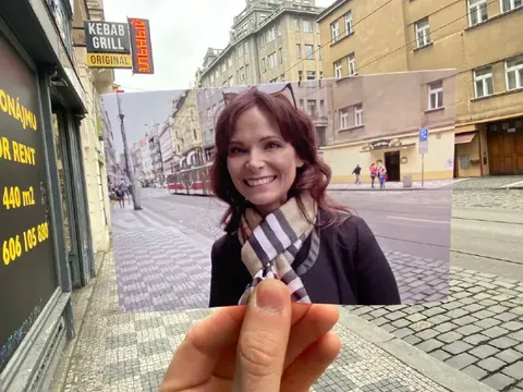 Woman Blended Into the Street