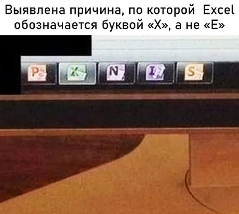 Почему Excel обозначается X