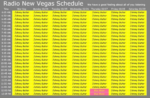 Radio New Vegas Schedule